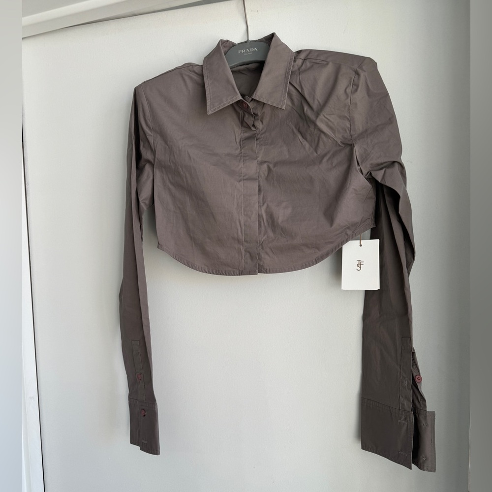 The Frankie Shop cropped button up shirt, size small